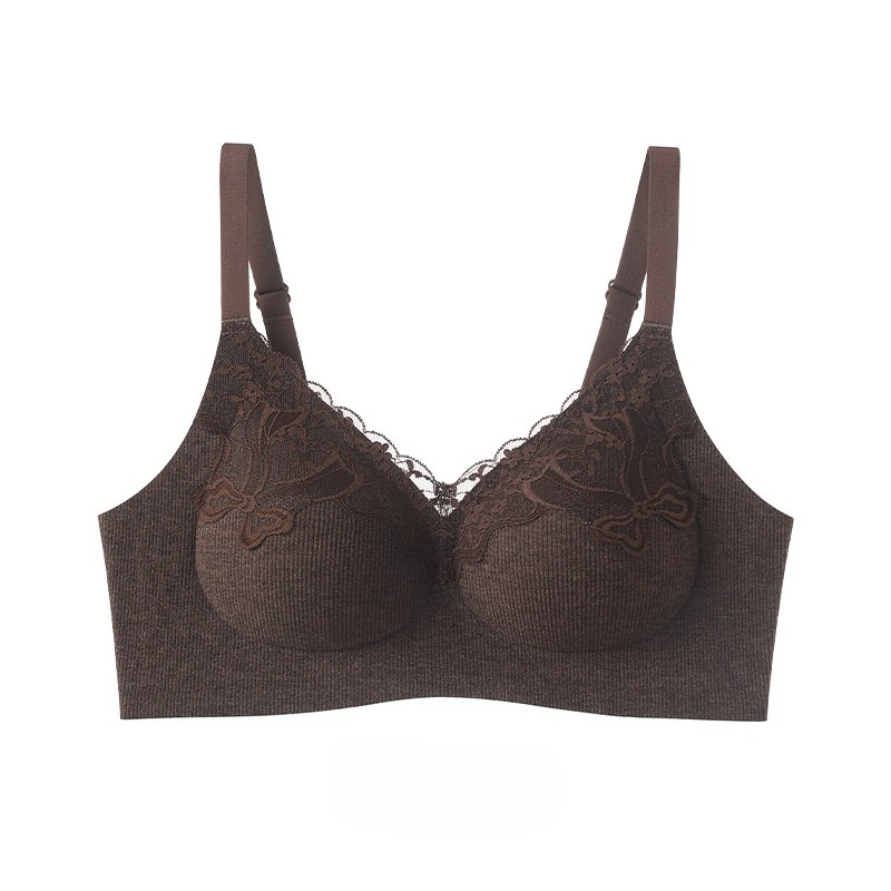 Lace Bralette Set - บราลูกไม้แบบมีร่องสำหรับผู้หญิง ไร้โครง ดันทรง ยกกระชับ ป้องกันการหย่อนคล้อย เก็บกระชับด้านข้าง