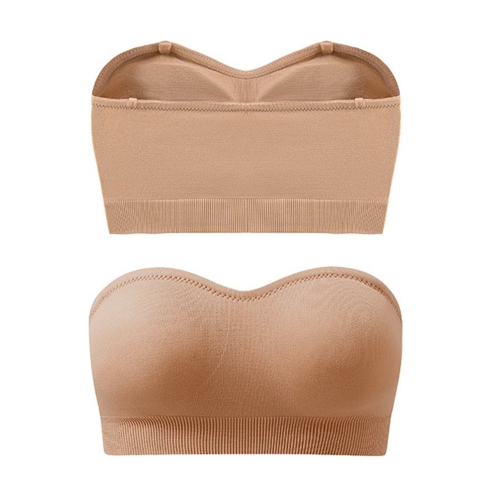 Push Up Bra Silicone - บราแบบไม่มีสายพร้อมฟองน้ำเสริม ใส่สบาย ไม่ลื่น ซิลิโคนดันทรง บราท็อปแบบทูบ ชุดชั้นในสำหรับผู้หญิง