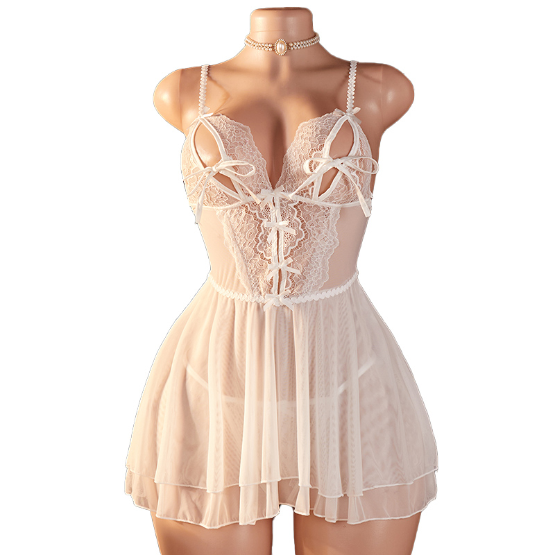 ชุดนอนซีทรูเซ็กซี่สำหรับผู้หญิ - Lace Bralette Set บทวิจารณ์และราคา