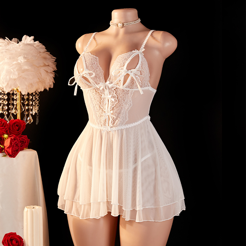 ชุดนอนซีทรูเซ็กซี่สำหรับผู้หญิ - Lace Bralette Set บทวิจารณ์และราคา