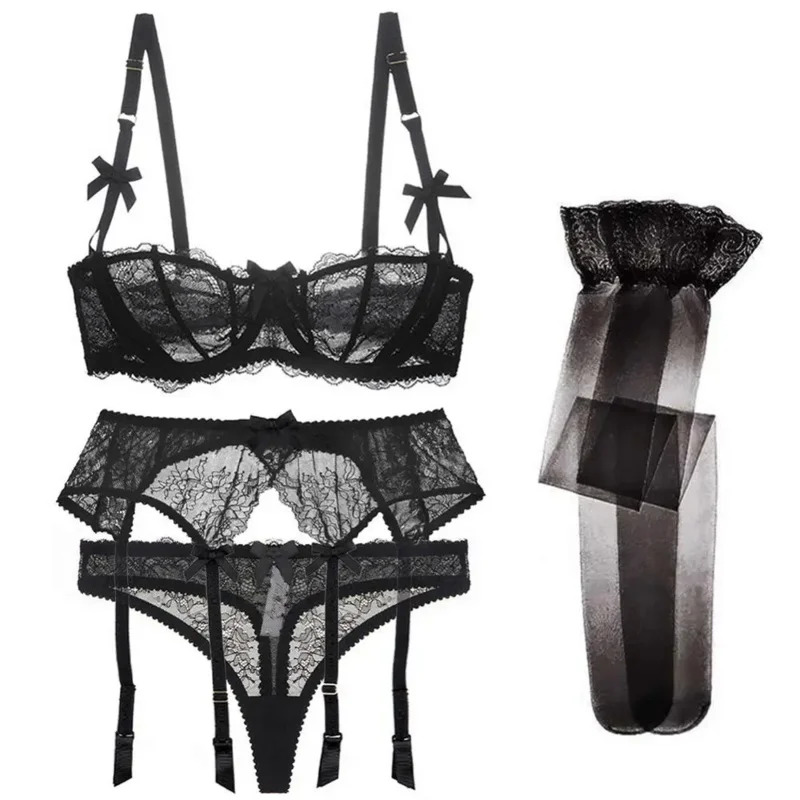 ชุดชั้นในเซ็กซี่แบบซีทรูลูกไม้ - Lace Bralette Set บทวิจารณ์และราคา